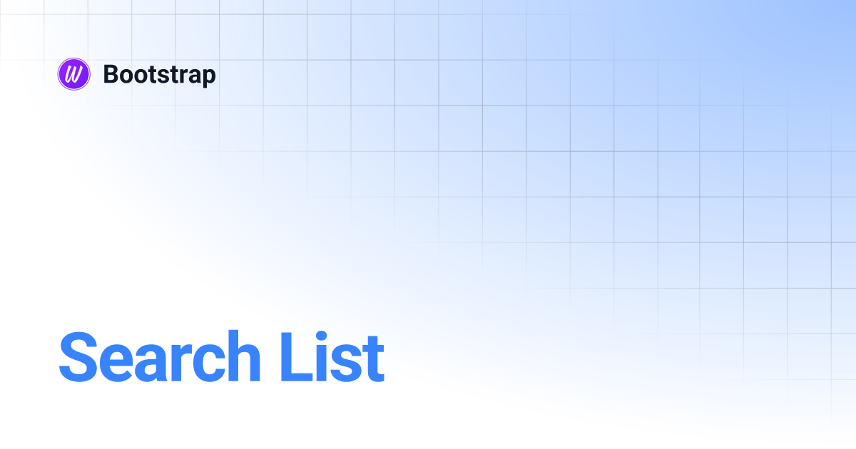 Search List | Bootstrap